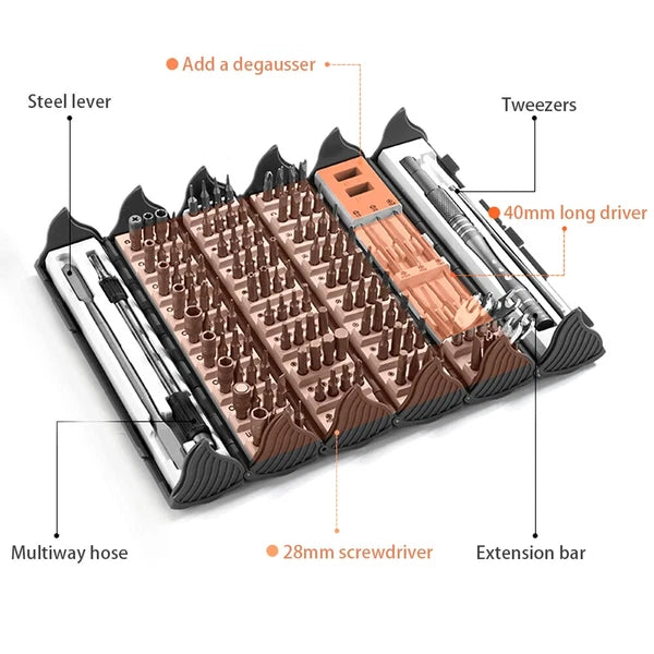 128 in1 Manual Precision Screwdriver Set Durable Wear Resistant Maintenance Tool-