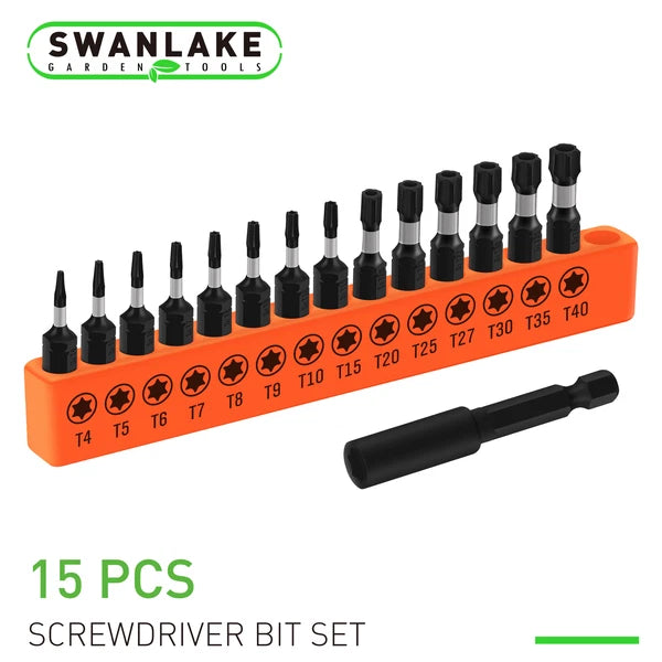 15pc Torx Bit Set Quick Change Connect Impact Driver Drill Security Tamper Proof