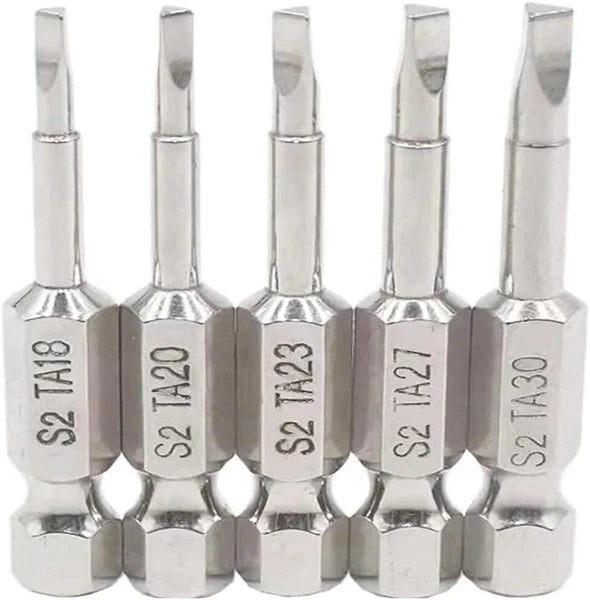 5 Pcs 50mm 1/4 Hex Shank Magnetic Triangle Head Screwdriver Bit Set S2 Steel Scr