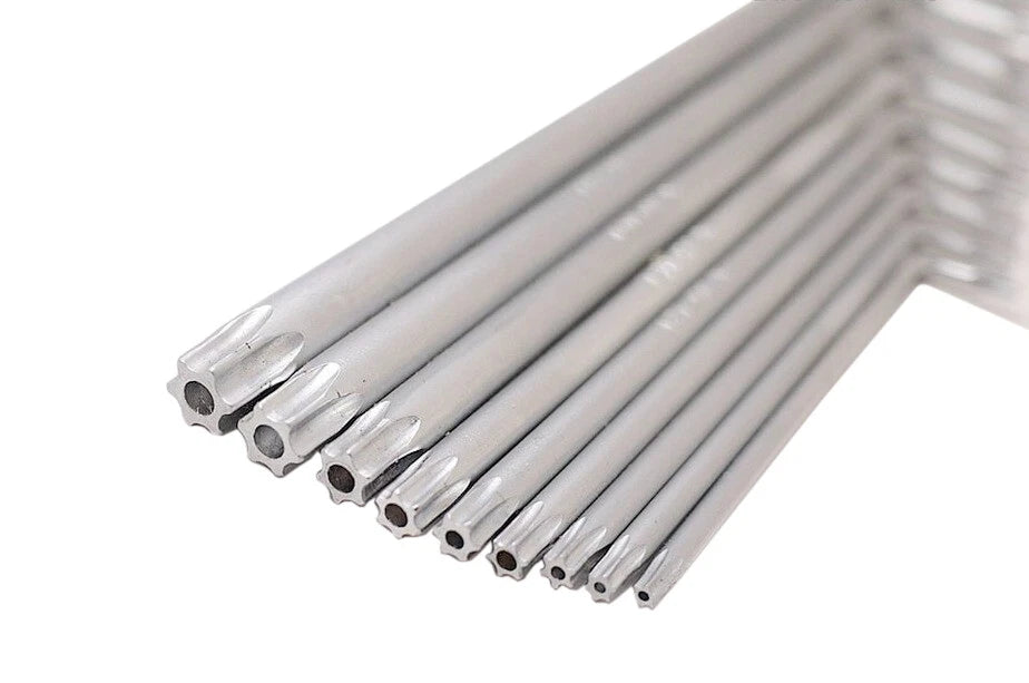 9pc 40CR Steel Tamperproof Torx Key Wrench Set (T10-T50) Extra Long Tip