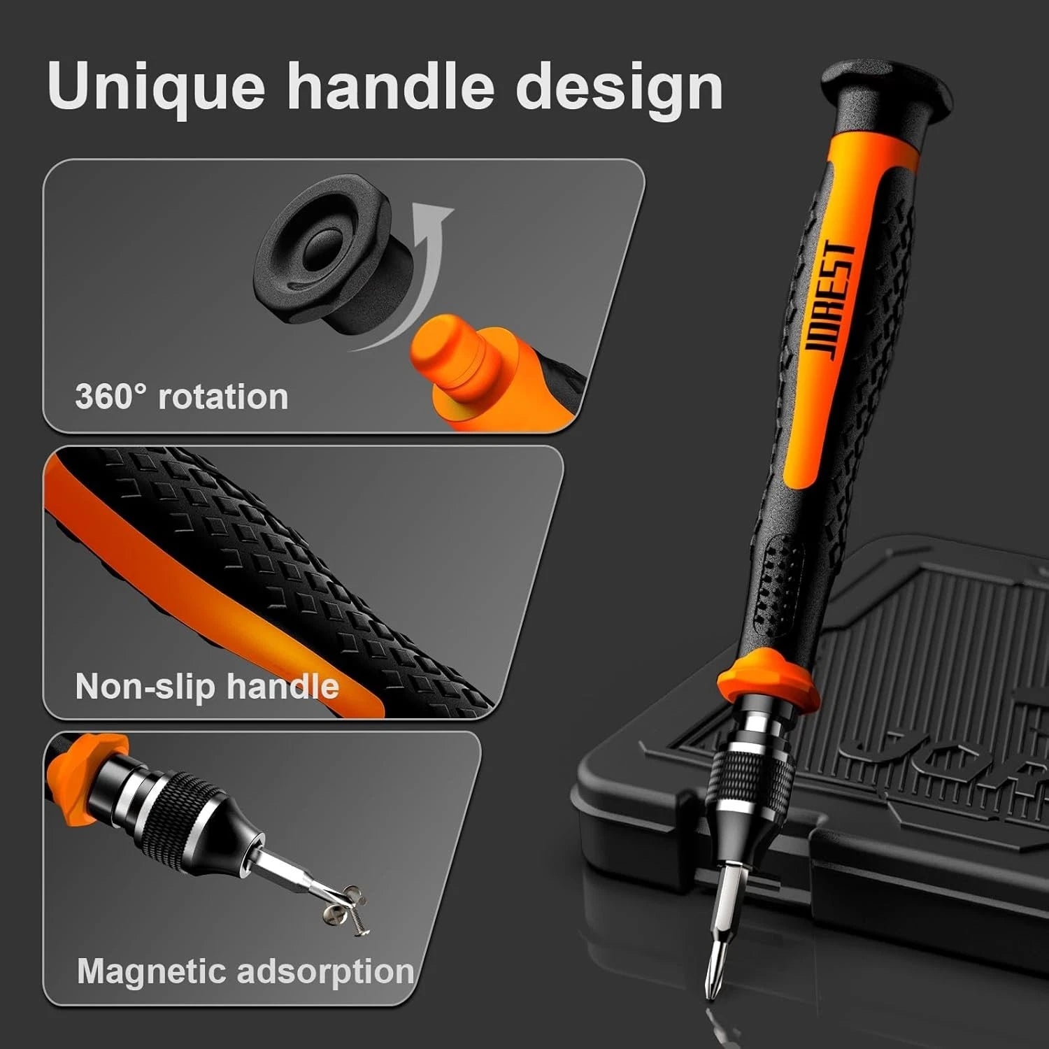 38-Piece Precision Screwdriver Set with Rotating Handle - Ideal for Electronics