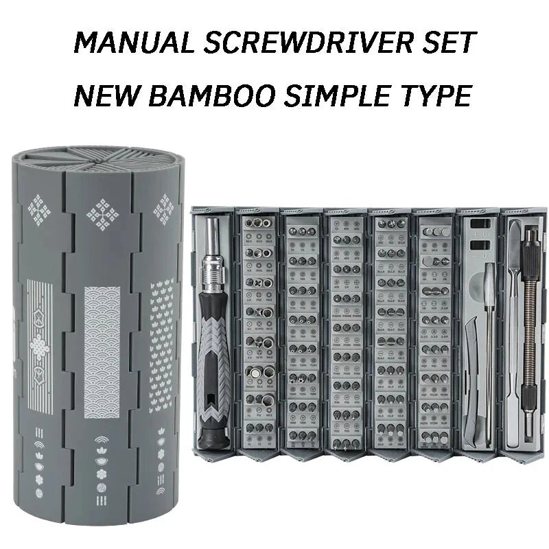Manual Screwdriver Set Bamboo Simple Hard Wear Resistant Durable Multifunctional-