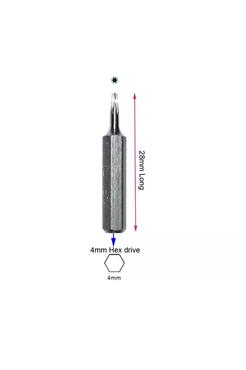 Torx screwdriver Bit Set T1, T2, T3, T4, T5, TR6 T6H Security System 4 Hex Micro