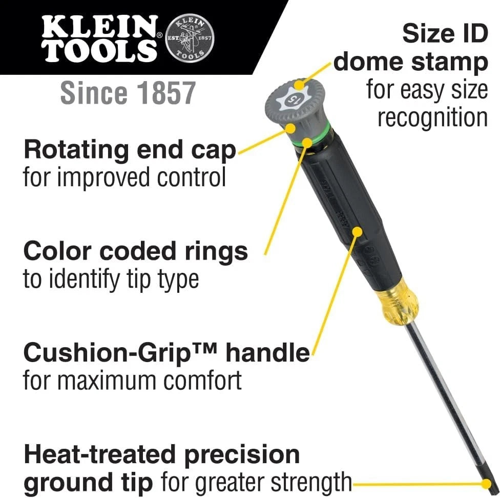 8-Piece Mini Precision Screwdriver Set with Cushion-Grip Handles for Electronics