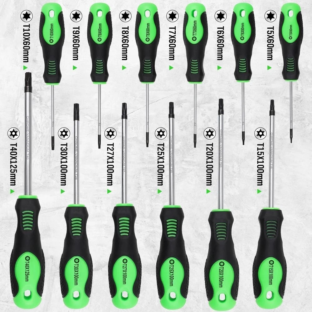 Ergonomic 13-Piece Torx Screwdriver Set with Magnetic Tips for Easy Assembly