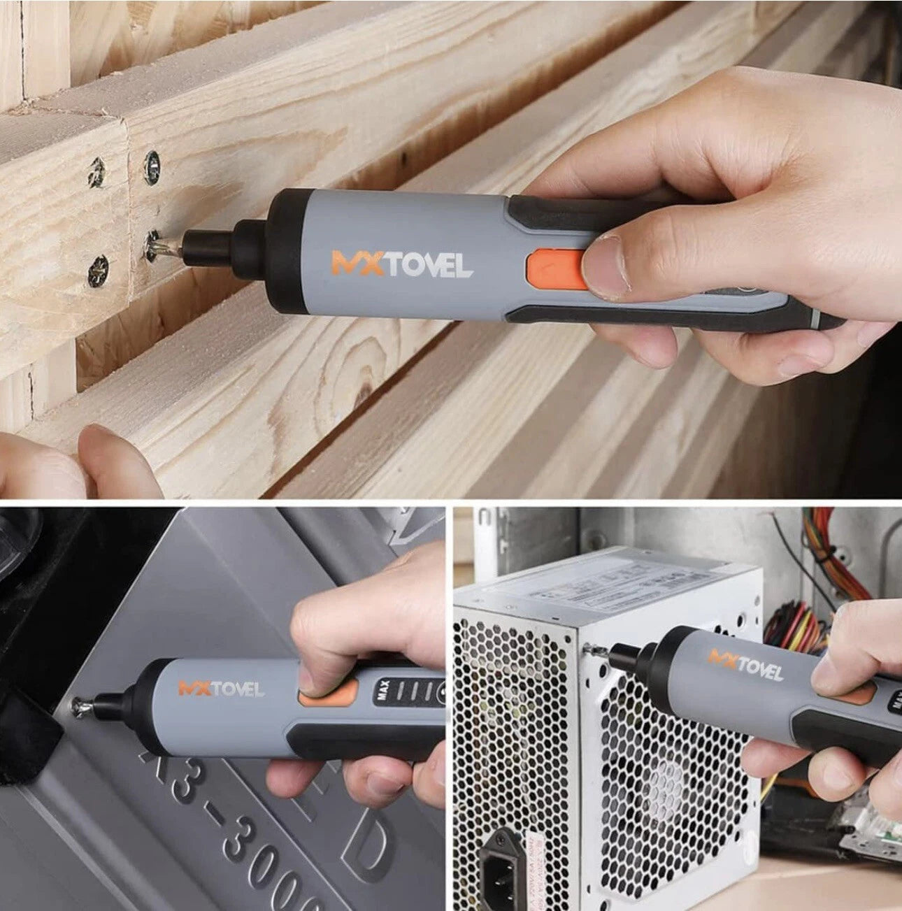 MX Tovel Hand Electric Screwdriver Kit - 4V Cordless Electric Screwdriver 26pc