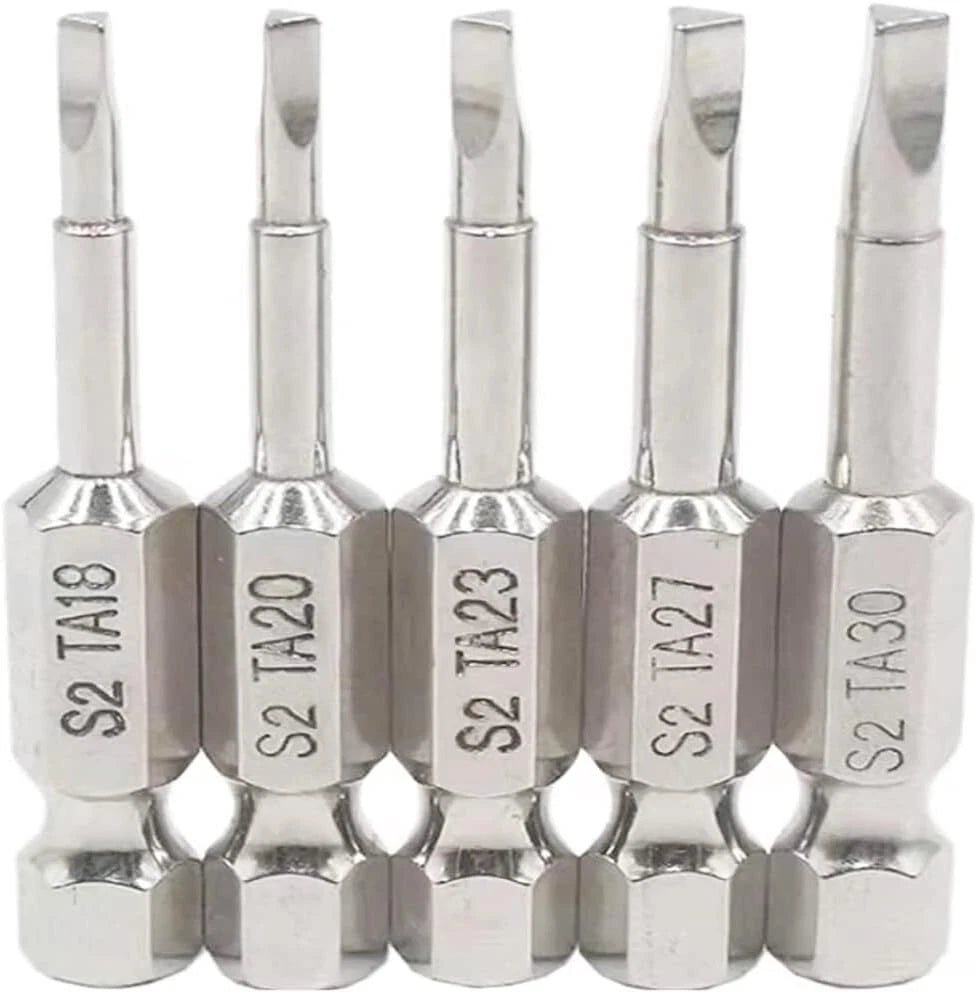 5 Pcs 50mm 1/4 Hex Shank Magnetic Triangle Head Screwdriver Bit Set S2 Steel Scr