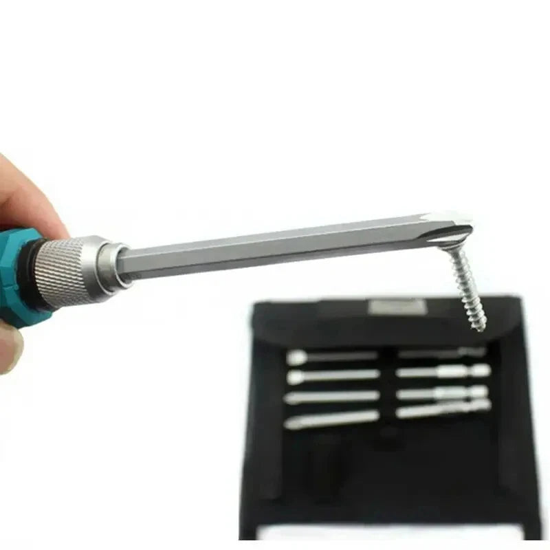 9Pcs/set Precision Screwdriver Set 1/4"/6.35mm Slotted Bits with Magnetic Tools