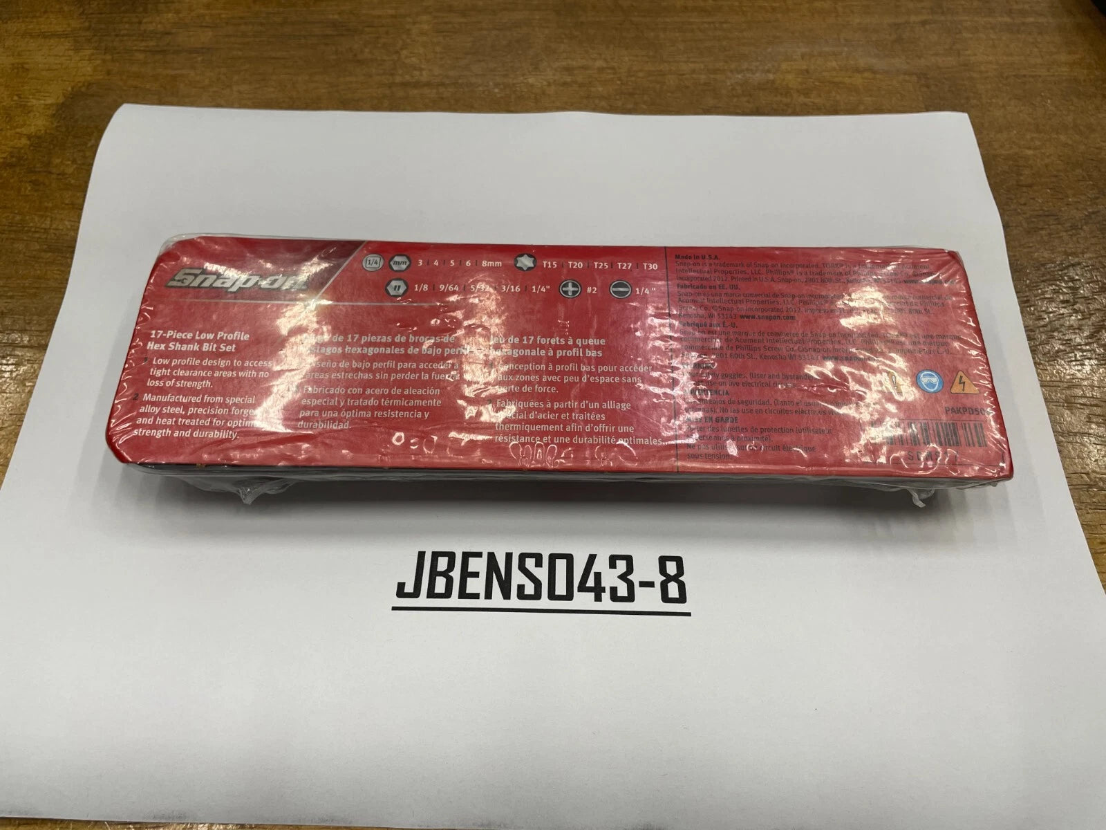 Snap-on Tools USA NEW 17 Piece 1/4" Hex Drive Low Profile Stubby Bit Set SDMS17