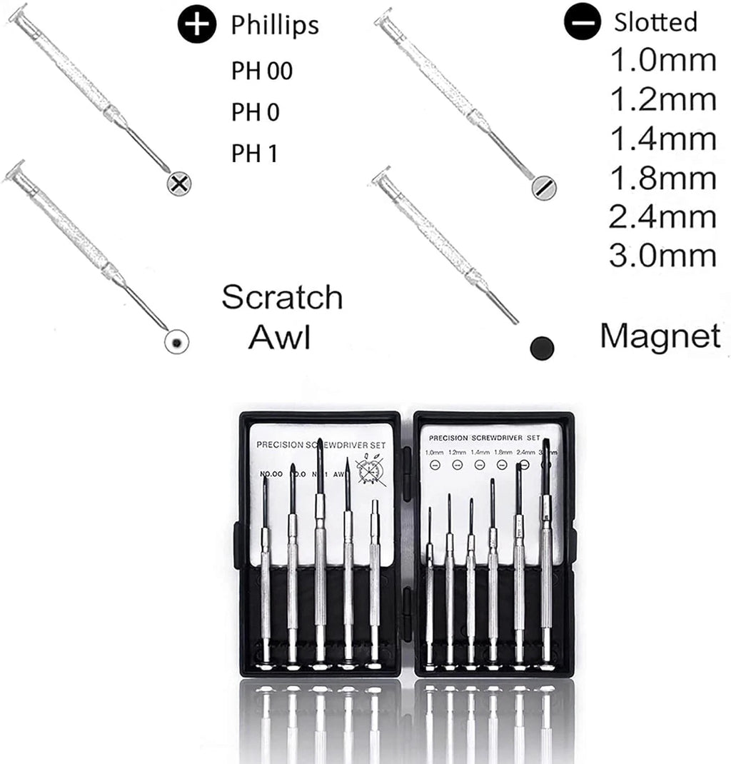 11PCS Mini Precision Screwdriver Set, Small Tools with 11 Size 11PCS, Black