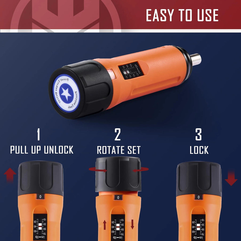 Torque Screwdriver Wrench Driver Set 10-70 Inch Pounds lbs for Maintenance with