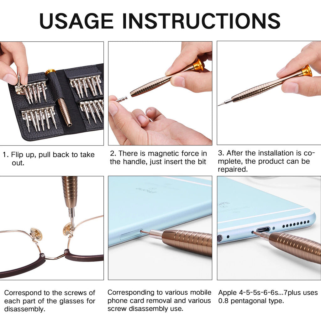 Screwdriver Set Torx Tool Kit For MacBook iPhone Tablet Laptop Glasses 25 in 1