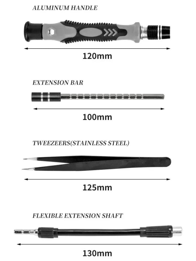 170 In1 Magnetic Screwdriver Bits Set Torx Phillips Screw Kit Electrical Wrench