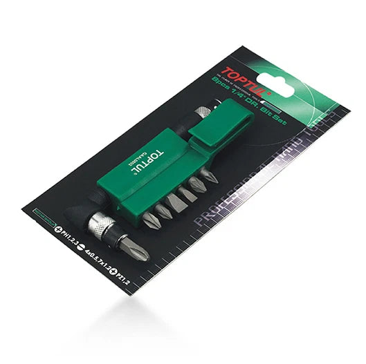 TOPTUL GAAL0802 Bit Screwdriver 8PCS 1/4" Hex Drive Bit Set (30mm)