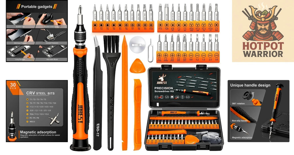 38-Piece Precision Screwdriver Set with Rotating Handle - Ideal for Electronics