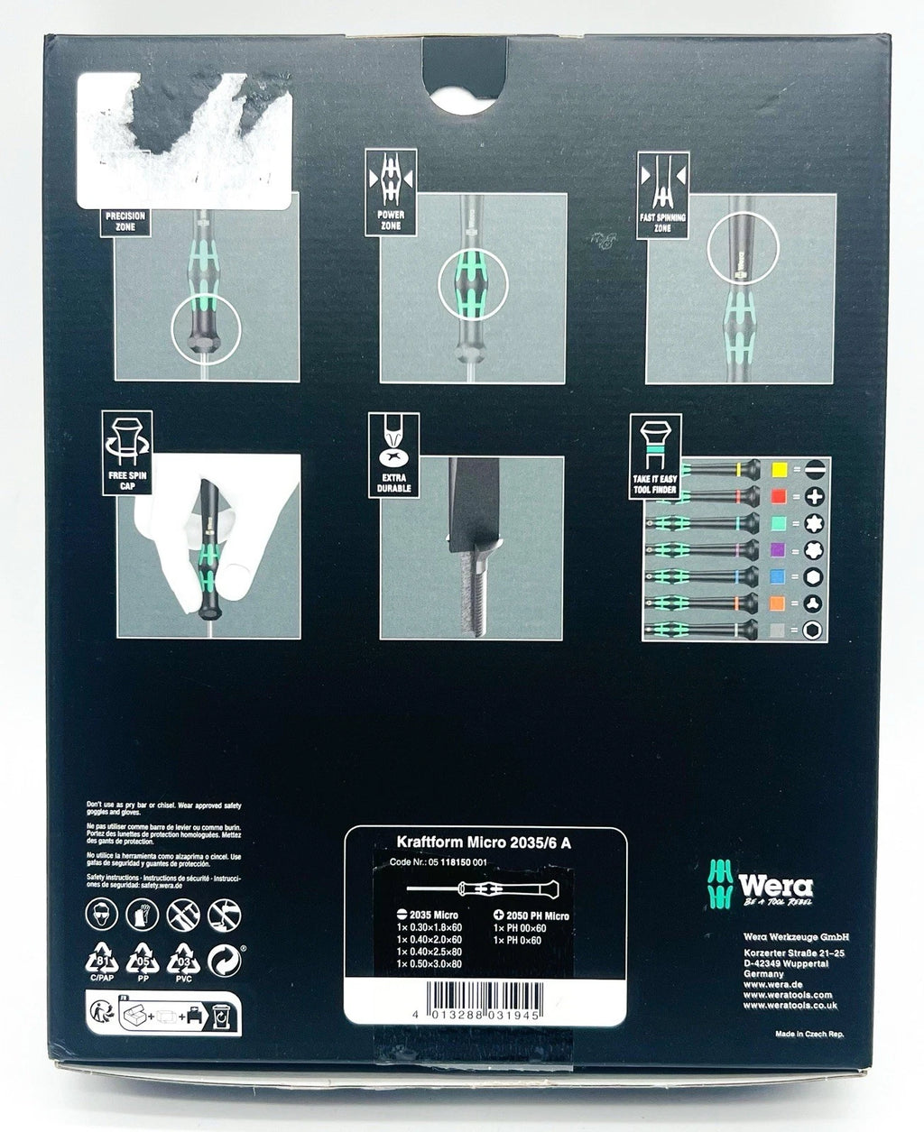 Wera 05118150001 2035/6A Kraftform Micro Fente/Phillips Tournevis, 6-Piece Set