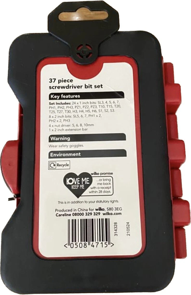 wilko 37 piece screwdriver bit set