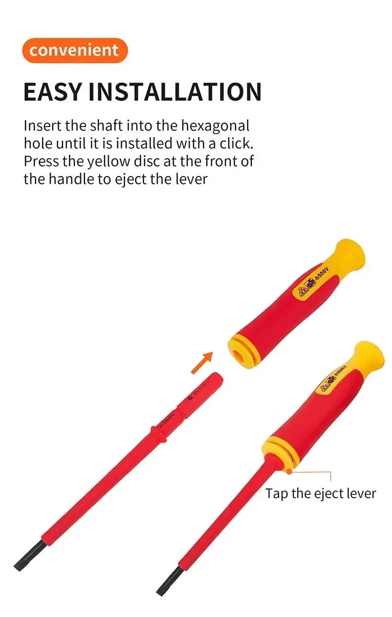 Electrician Insulated Magnetic Screwdriver Set Phillips Torx Screw Driver Bits