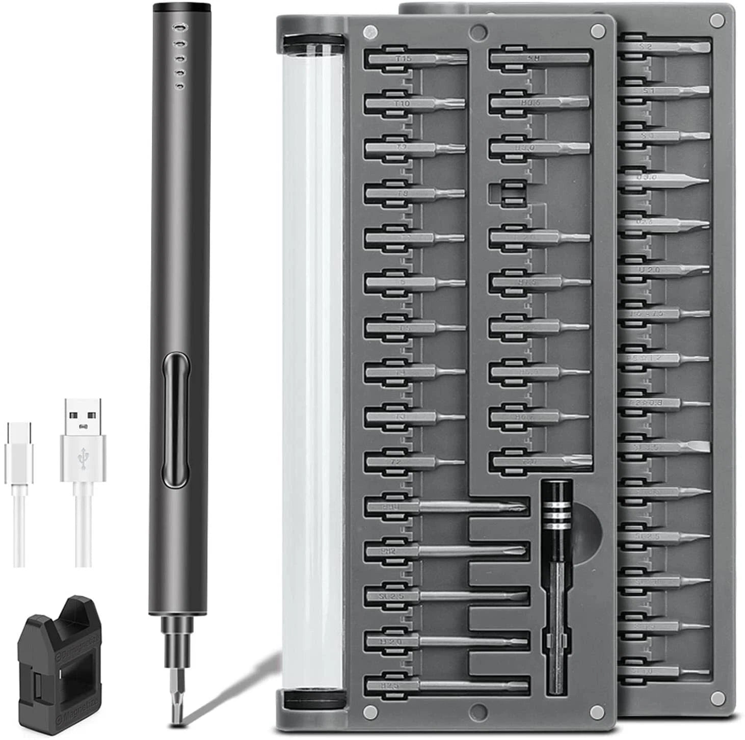 Mini Electric Screwdriver Small Portable Cordless Power Screwdriver Set with ...