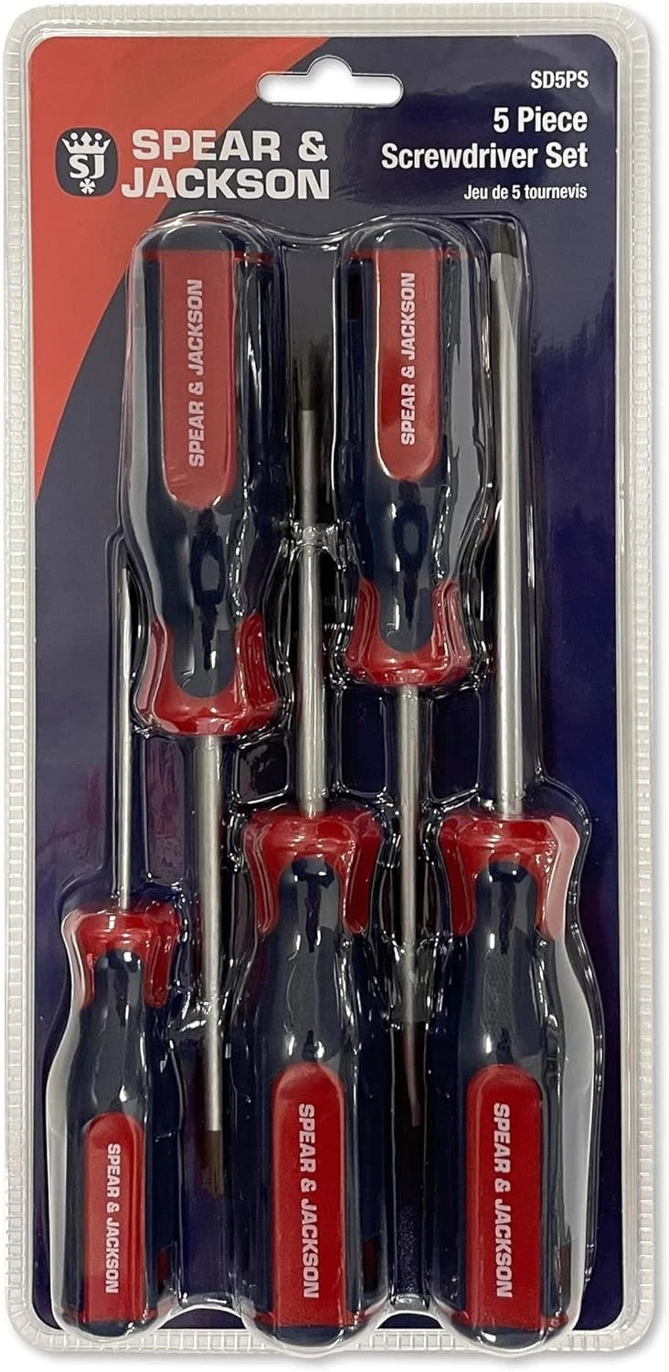 Spear & Jackson SD5PS 5 Piece Slotted, Phillips & Pozi Screwdriver Set