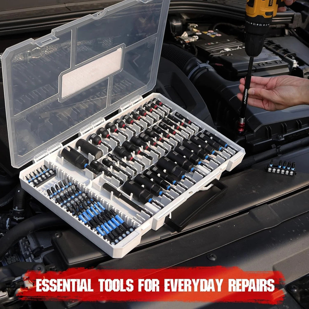 80-Piece Premium Magnetic Impact Nut Driver Set Metric & SAE with Socket Adapter