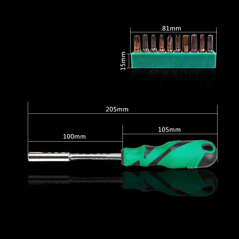 20 In 1 S2 Screwdrivers Set with Hex Slotted Torx Trilateral Screwdriver Bits