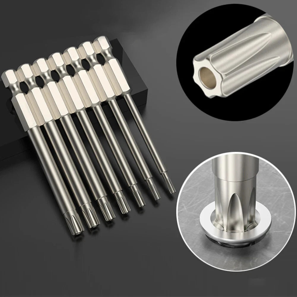 11Pcs T7-T40 Magnetic Head Torx Screwdriver Bit Set Security Tamper Proof Star