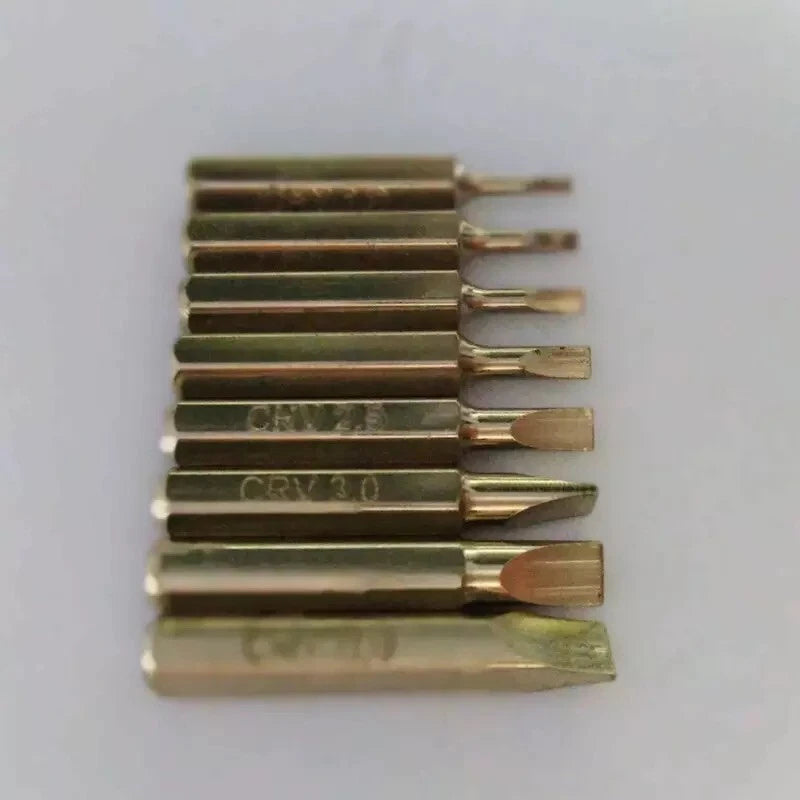 8pc Screwdriver Bit Set Slotted SL 1.0 1.3 1.5 2.0 2.5 3.0 3.5 4.0 4mm Hex Sys 4