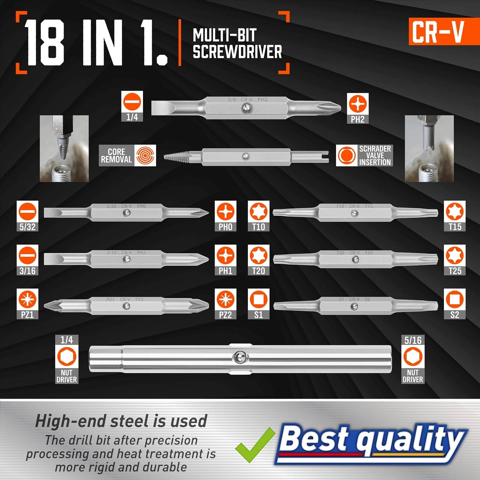 18-in-1 Multi-bit Screwdriver Set Tool All in One Portable Multi-Purpose Scre...