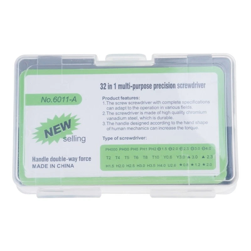 Compact 32 In 1 Screwdriver set with Tips for DIY & Professional Use