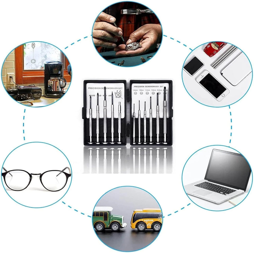 11PCS Mini Precision Screwdriver Set, Small Tools with 11 Size 11PCS, Black