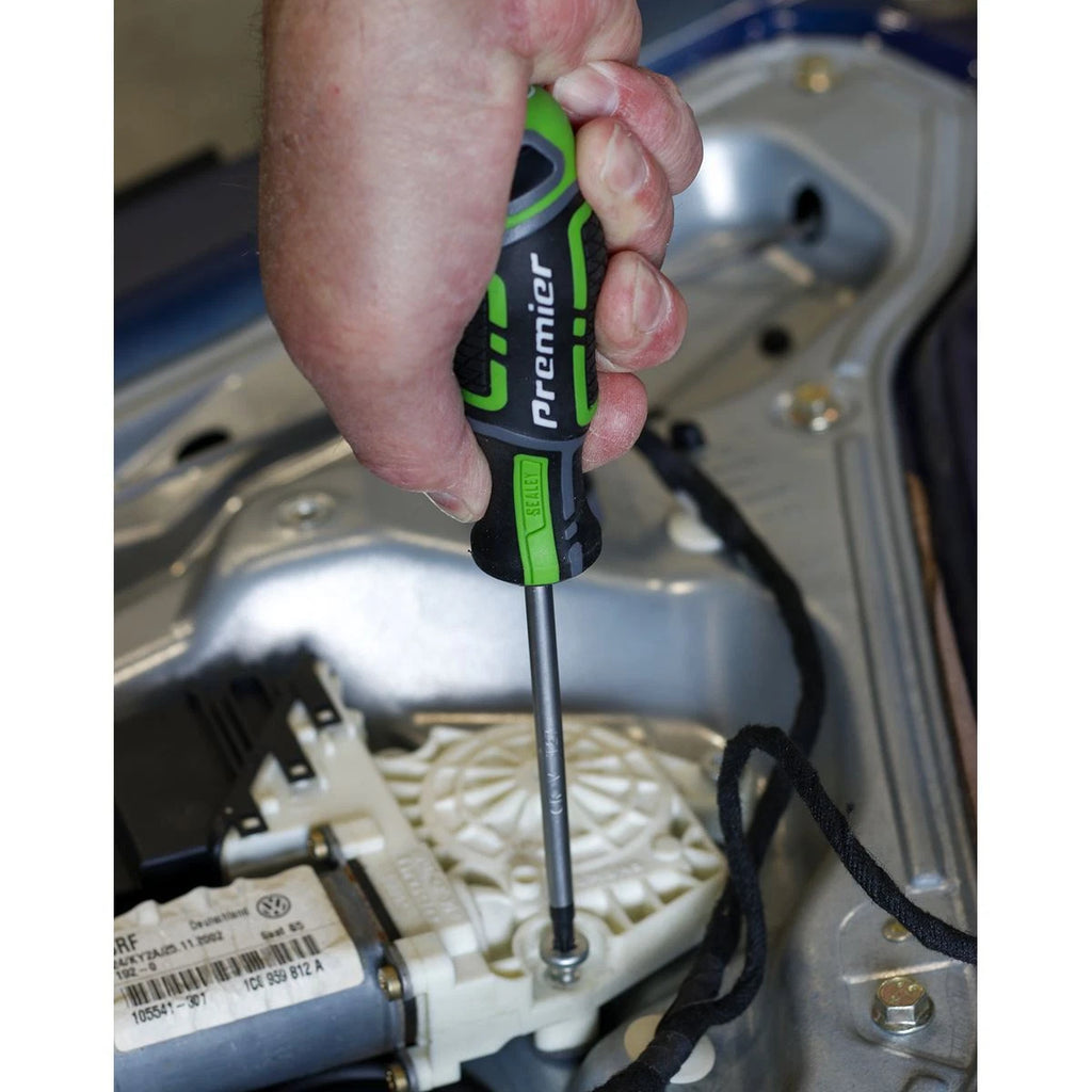 Sealey AK4323HV Screwdriver Set 8pc Security TRX-Star* GripMAX® - Hi-vis Green