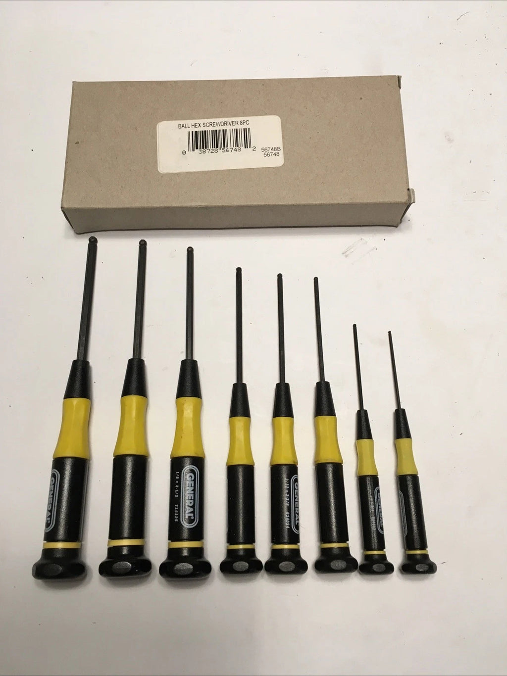 General Tool 8 Piece Ball Hex Precision Screwdriver Set NIB!!