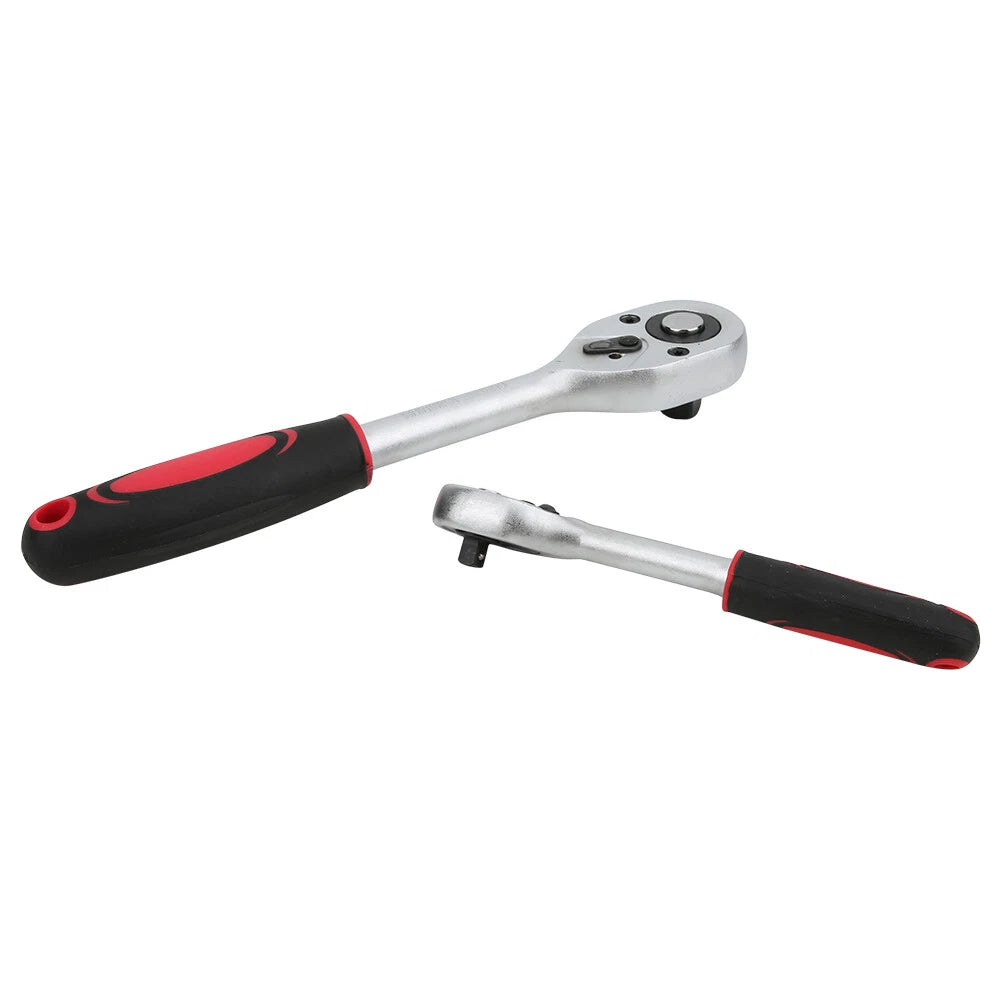 Socket Set 94 Pcs Ratchet Spanner Wrench 1/2" 1/4" Screwdriver Bits Tool Kit USA