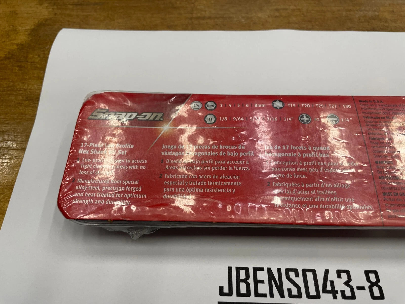 Snap-on Tools USA NEW 17 Piece 1/4" Hex Drive Low Profile Stubby Bit Set SDMS17