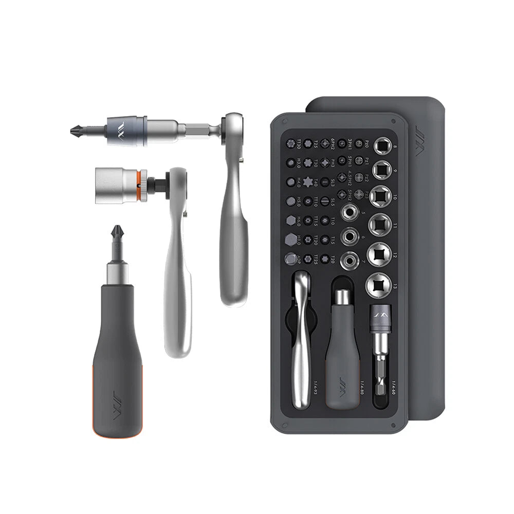 Polycarbonate and Alloy Steel 41-Pieces Mini Ratchet and Screwdriver Set E0