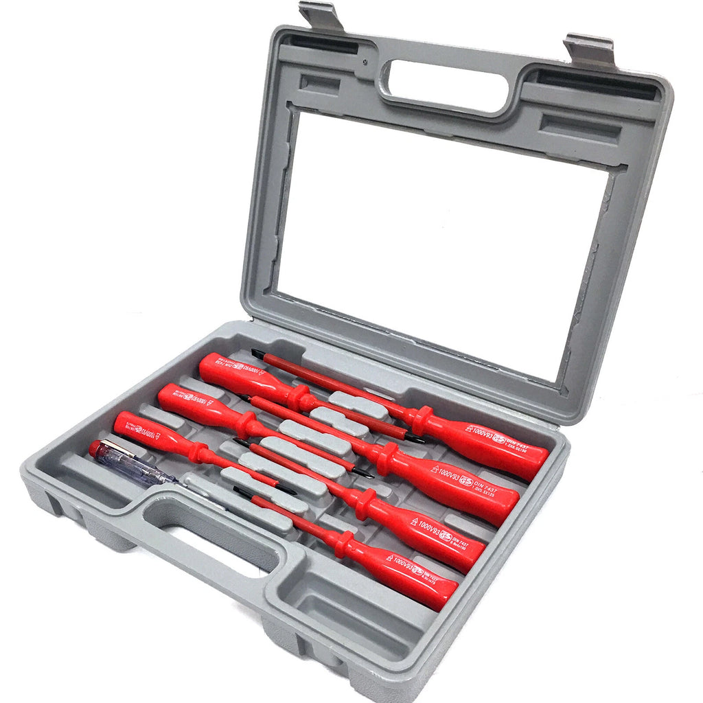 7 pcs Insulated Screwdriver and Mains Tester Set + 308 pcs Electrical Assortment