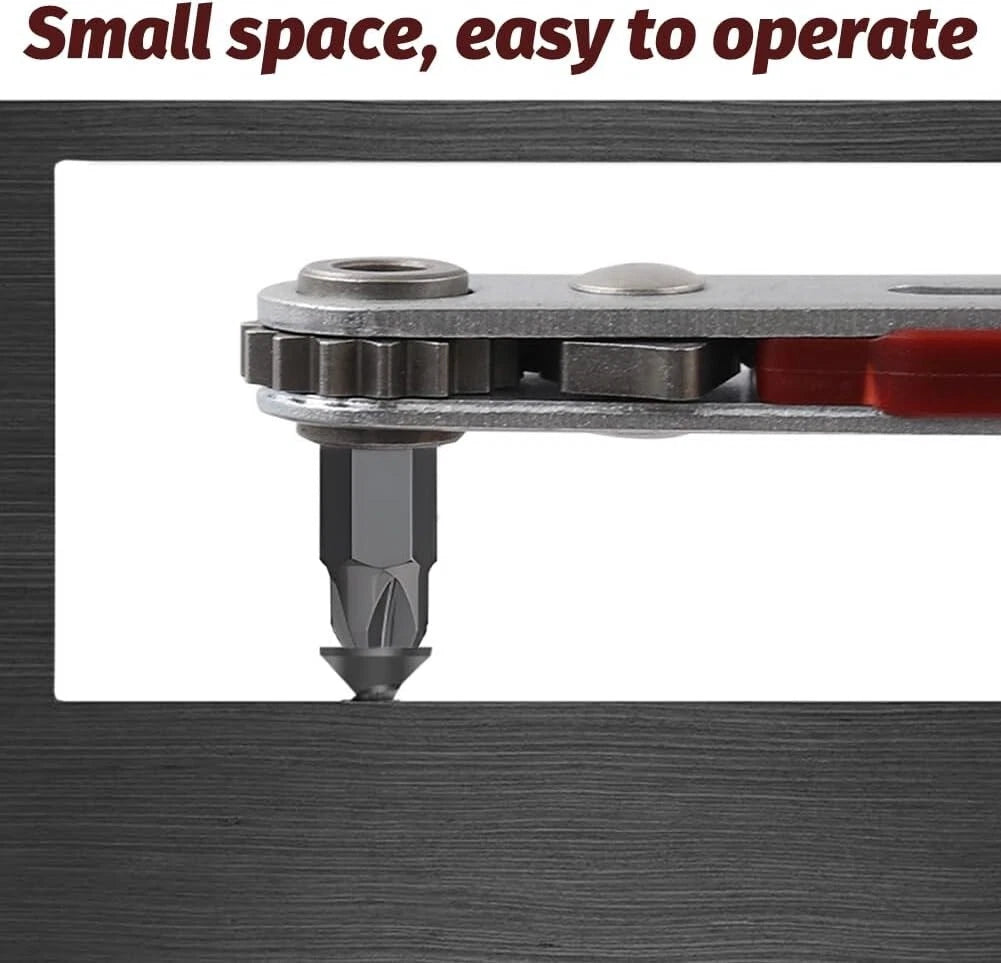 Mini Ratchet Wrench Screwdriver, 2 Pcs Elbow Head & Flat Head 1/4 Inch Hex Screw