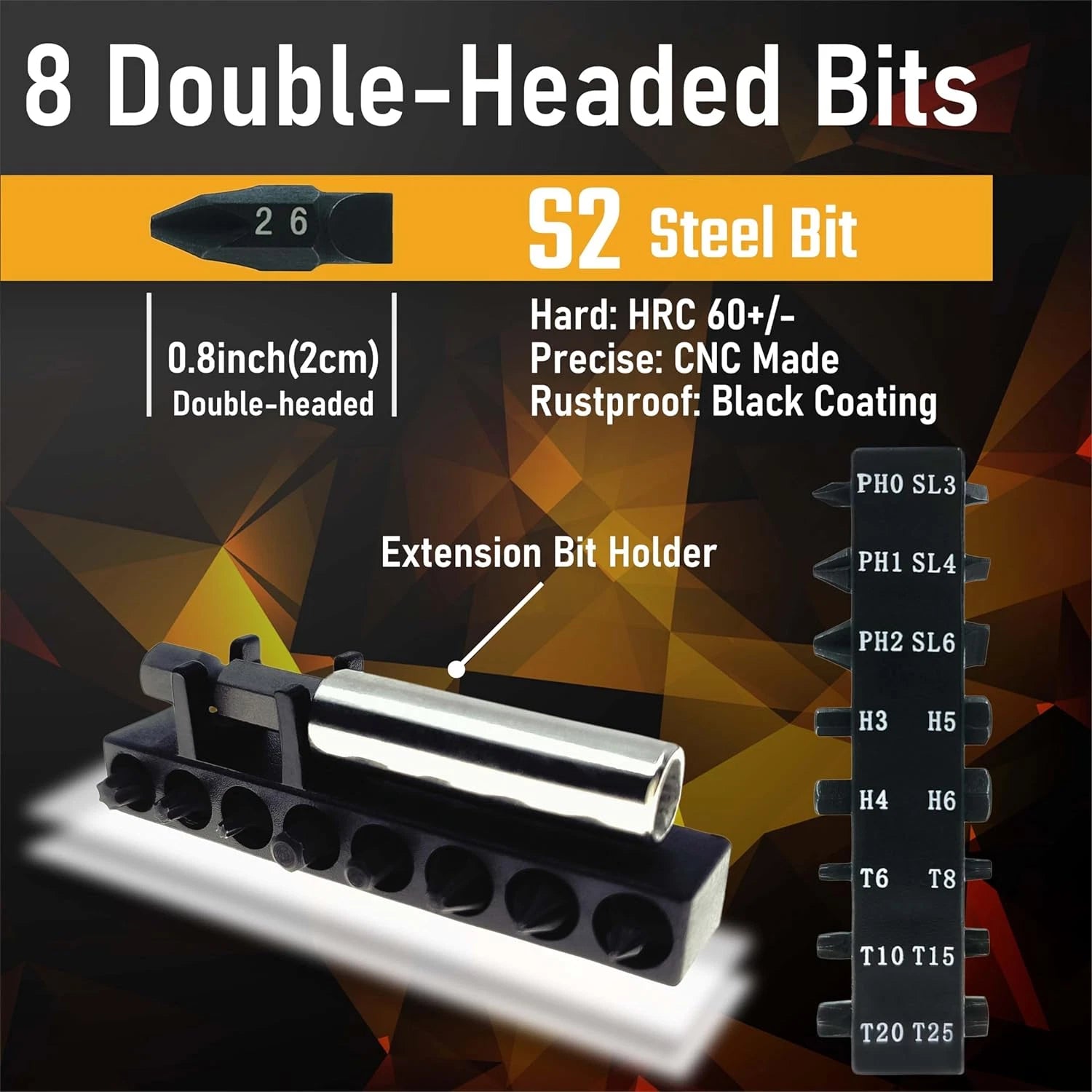 10In1 Short Stubby Mini Screwdriver for Tight Spots, Cellulose Acetate Fiber