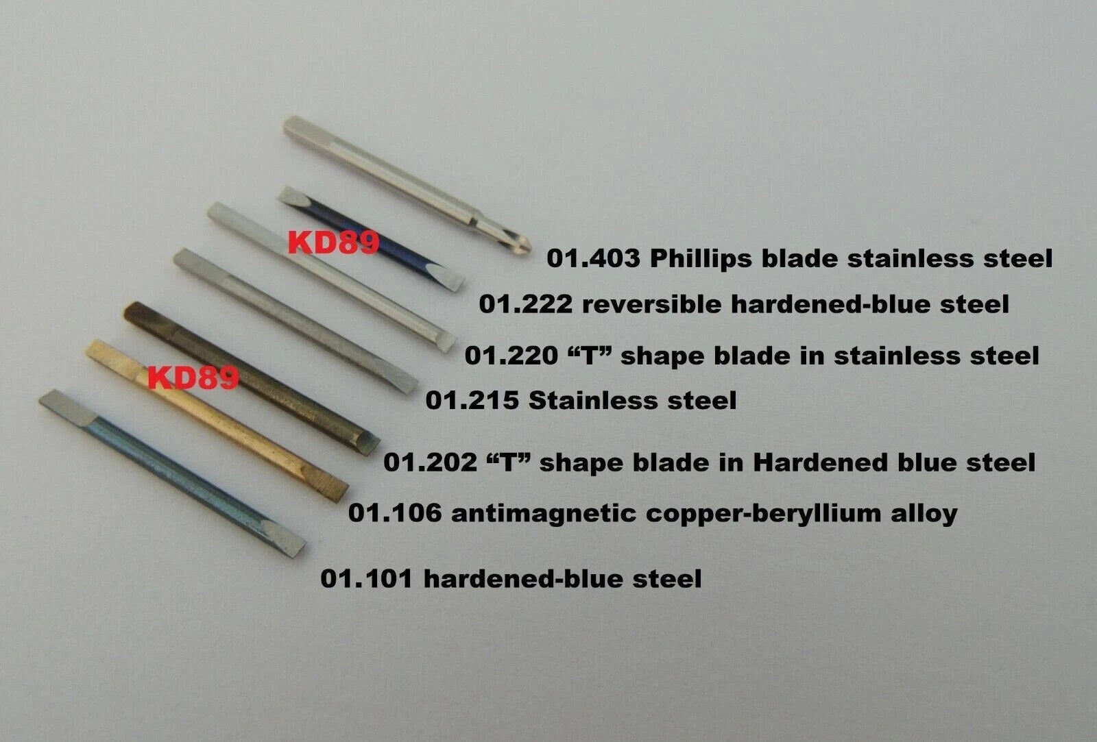 screwdriver blade for watchmaking watchmakers Horotec 01.201 01.207 01.101 404