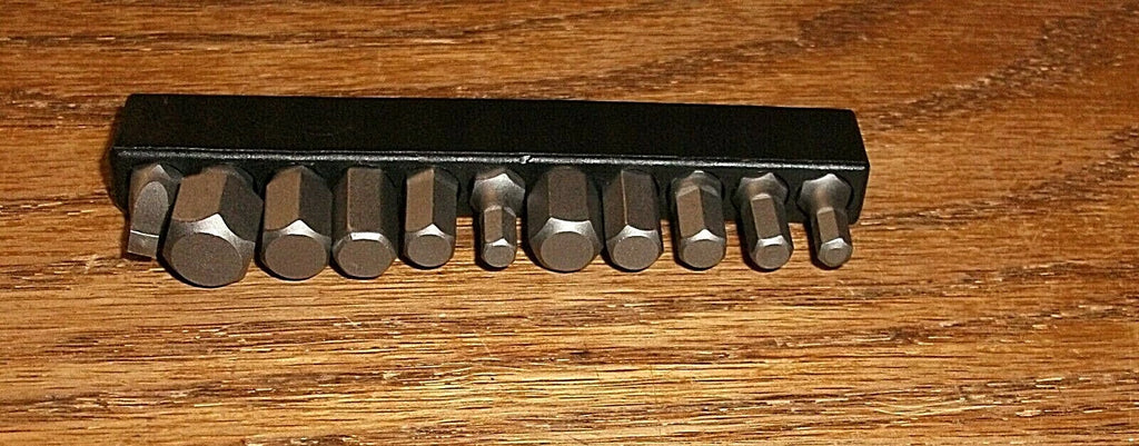 E11 CRAFTSMAN UNBRANDED 11 PC TIP SET MM HEX, SAE HEX, SQUARE  HEX DRIVE set