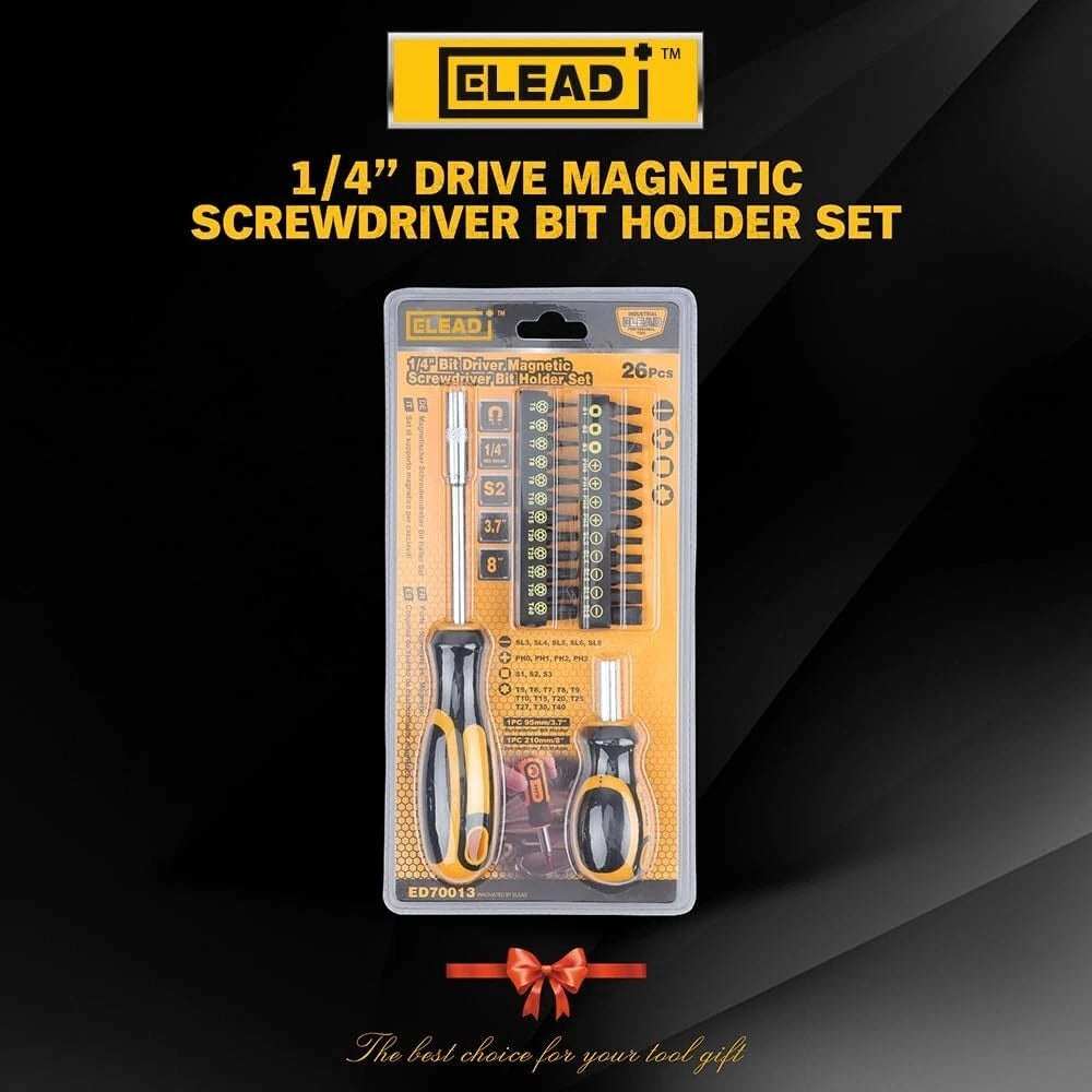 26-Piece Magnetic Screwdriver & Bit Set - Strong Magnetic Bit Holder and Screwdr
