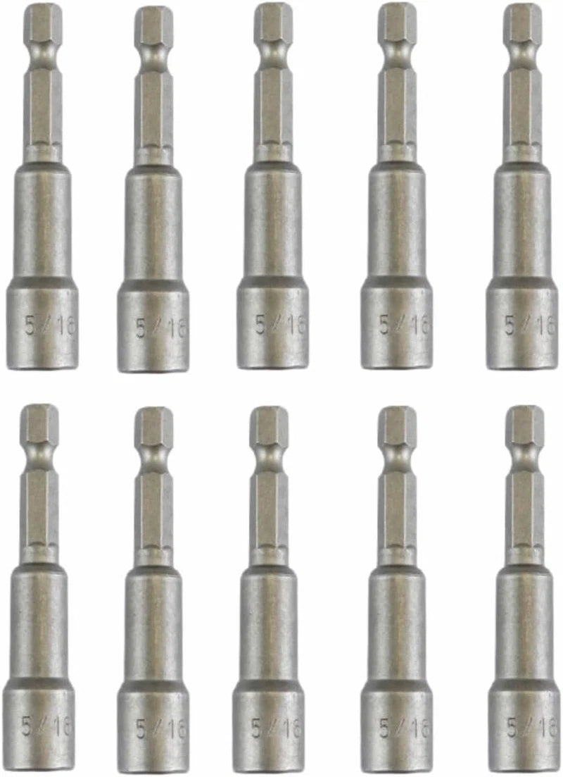 10-Piece Ultra Magnetic 5/16 Nut Driver Set for Impact Drills, 2.5" Shank