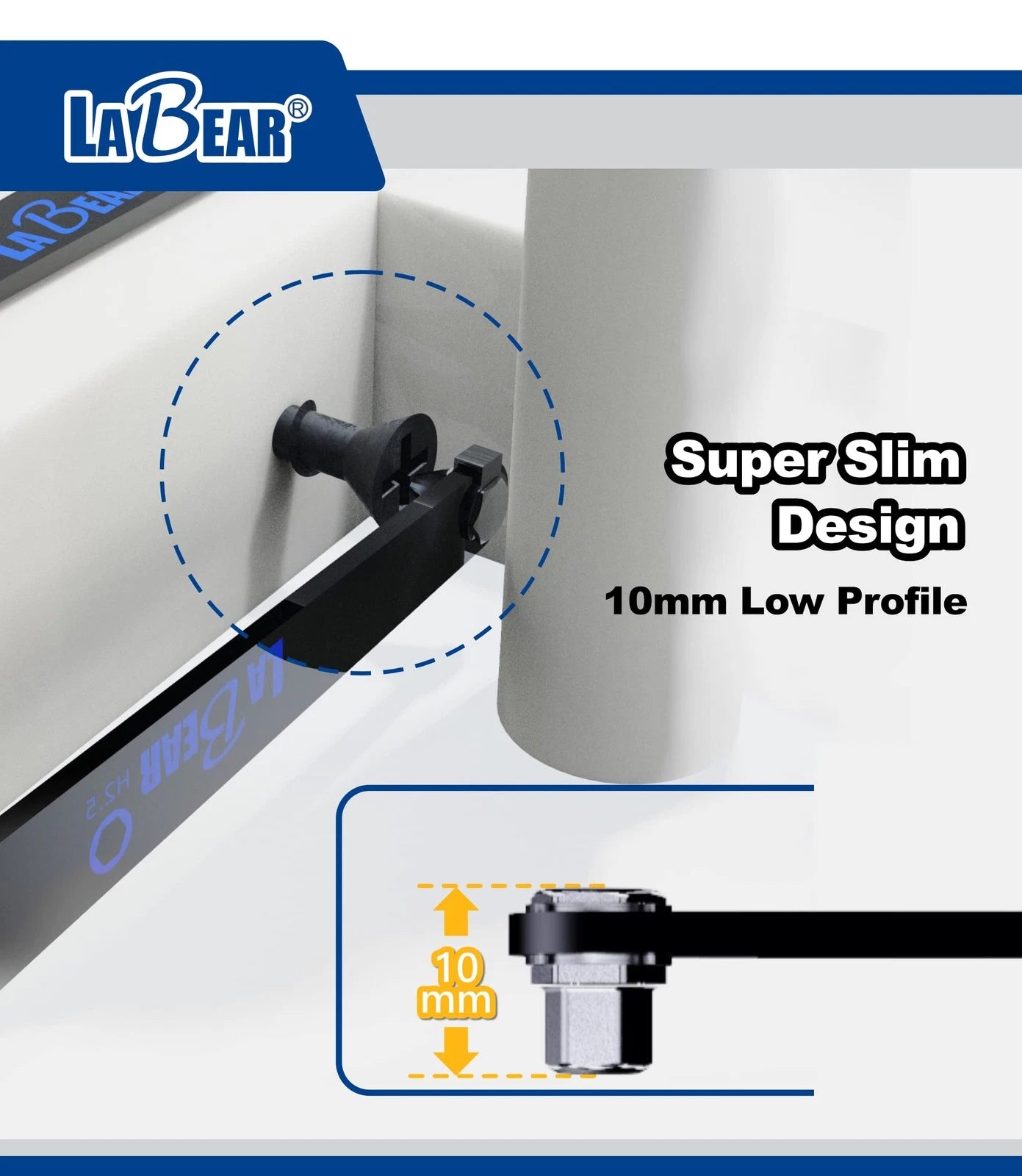 LABEAR - Metric HEX Ultra Low Profile Offset Screwdriver Set 5 Piece, 90 Degr...