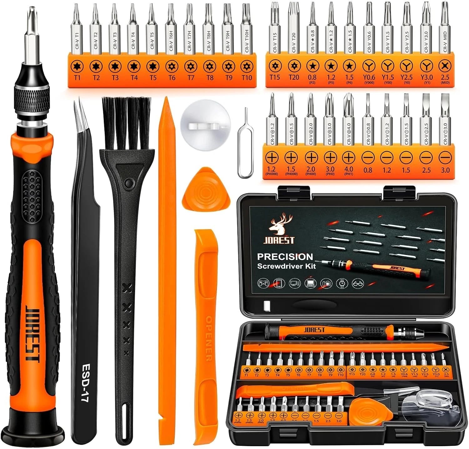 38-Piece Precision Screwdriver Set with Rotating Handle - Ideal for Electronics