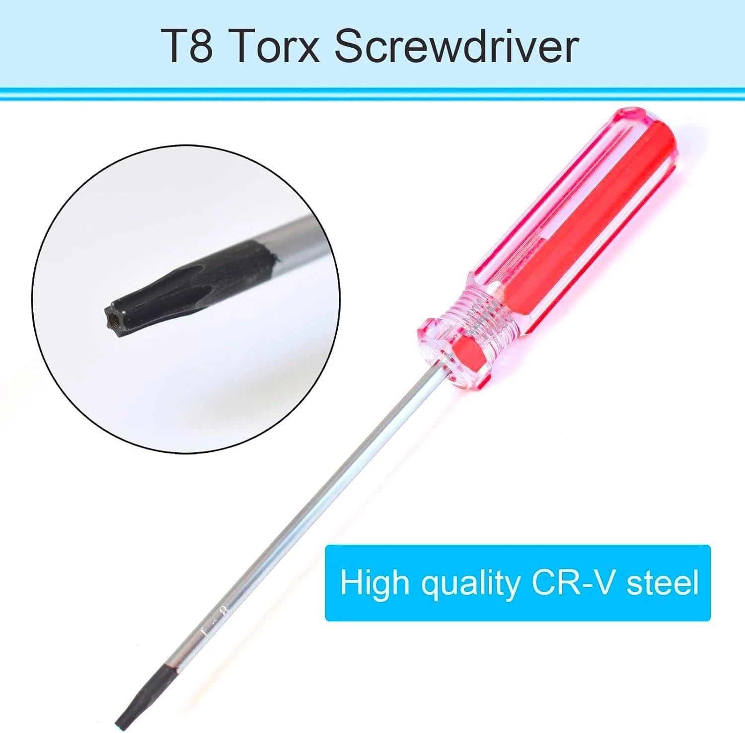 T8H Torx Screwdriver 2PCS Set, 2Pack T8 Torx Security Screwdrivers with Magne