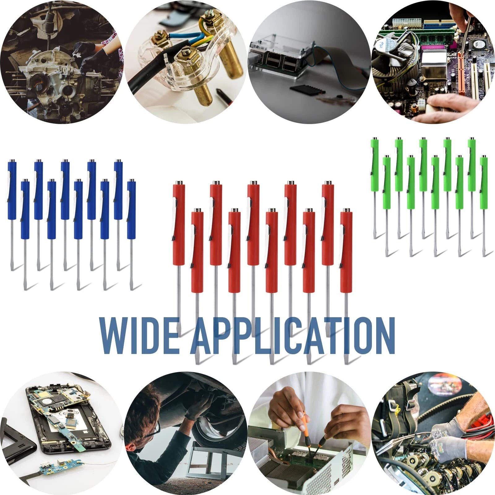 Pocket Screwdriver with Magnet 10PCS Mini Magnetic Pocket Flathead Screwdrive...