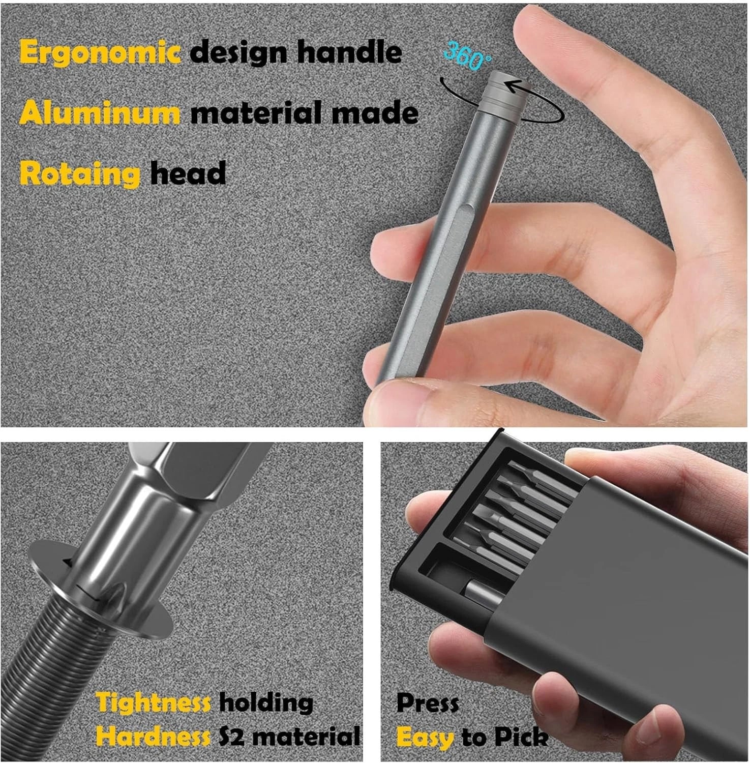 Precision Screwdriver Set, 27 in 1 Small Screwdriver Set Magnetic, Mini S2 Steel