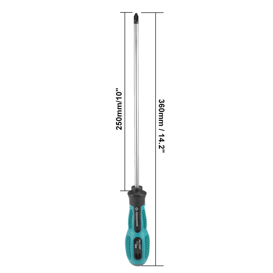 #2 Phillips Screwdriver 10-Inch Round Shaft Non Slip Comfortable Handle