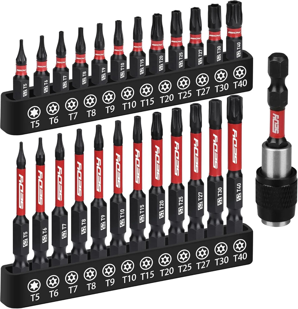 25 Piece Torx Bit Set 1''&2.5'' Security Tamper Proof Torx Impact Screwdriver